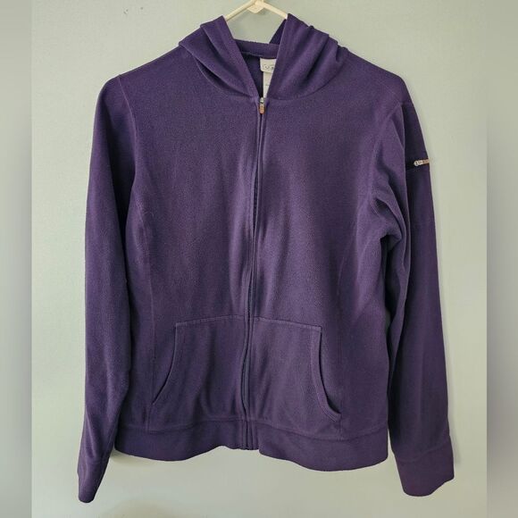 LL BEAN Full Zip Fleece Hoodie, Purple, Size Medium. Excellent Condition. - Picture 3 of 6